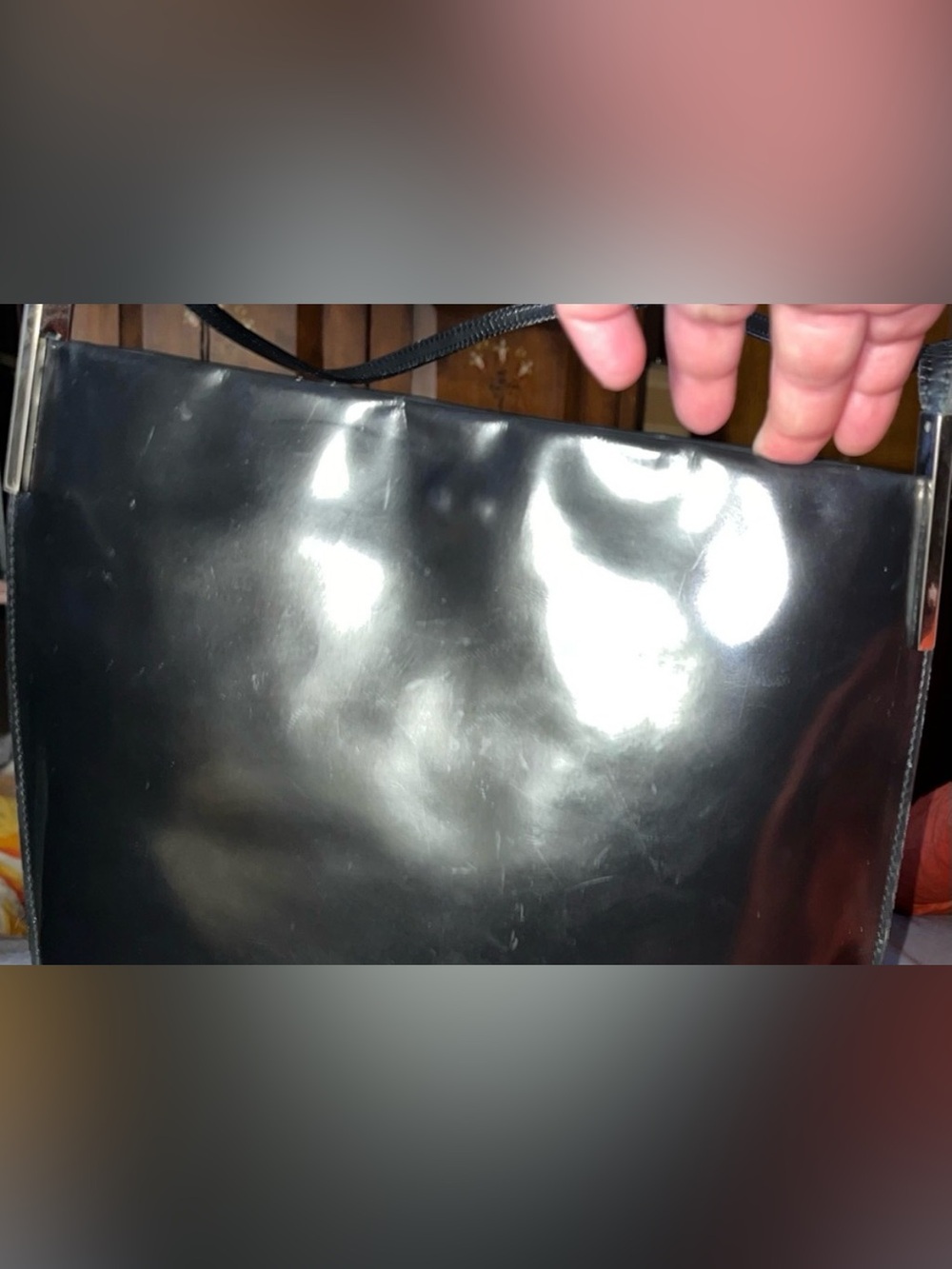 Furla Vintage Black Patent Leather Tote - Picture 2 of 6